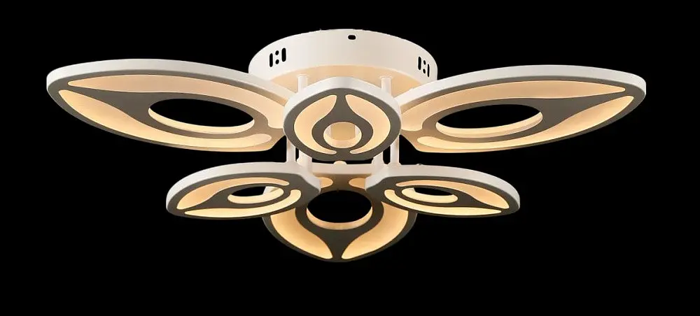 Люстра стельова LED Splendid Ray L22800/3+3, 114W, білий, сучасний стиль з пультом, димером, 58 см - фото 3