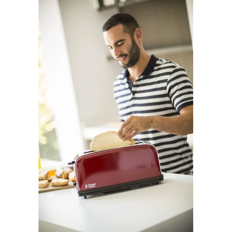 Тостер Russell Hobbs Classic, 1100Вт, металл, длинные слоты, красный - фото 10
