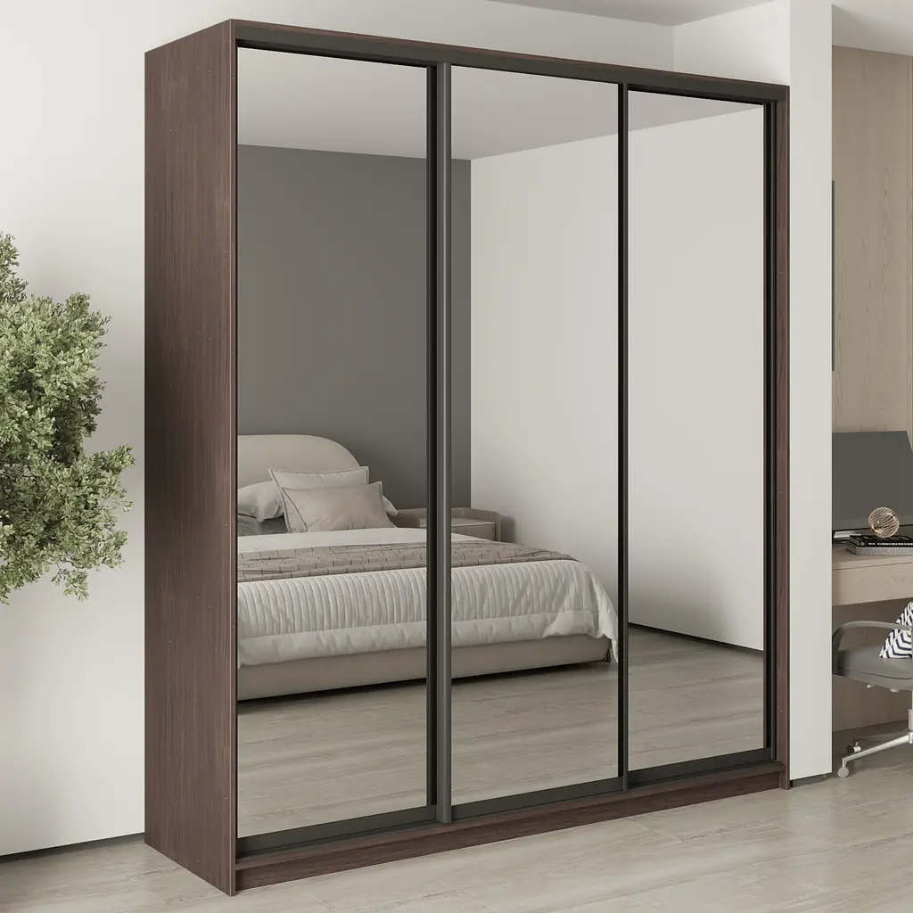 Шкаф-купе трехдверный MebelStar Комбо BG 3 Зеркала 210x45x240 см Дуб ристрето (MBS-9891) - фото 1