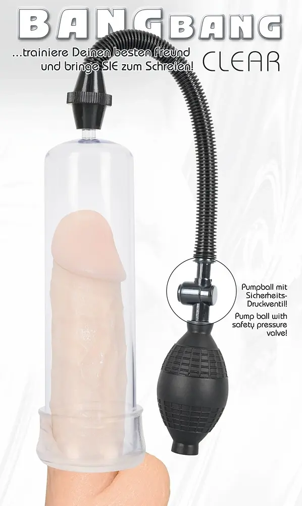 Помпа для пеніса Bang Bang Penis Pump, 19.5 см (прозорий) - фото 6