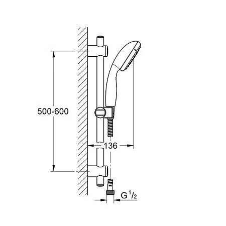 Душовий гарнітур Grohe Vitalio 27942000, Хром - фото 2