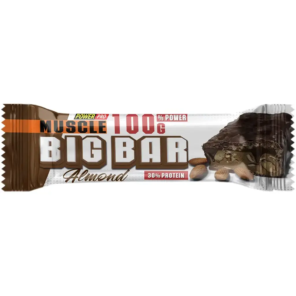 Протеїновий батончик Power Pro Muscle Big Bar Мигдаль 30% 10 шт. x 100 г