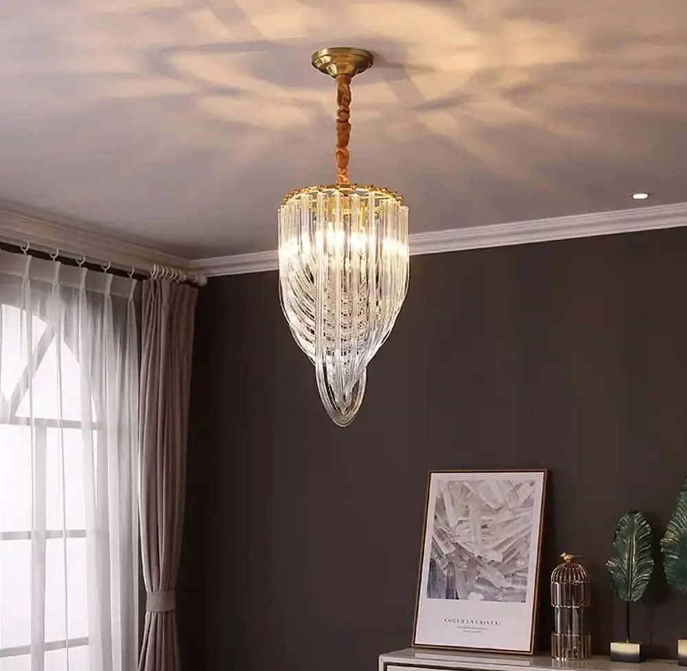 Подвесной светильник Flow Light в золотом каркасе Ø 30 см | Line F | Арт. SA36-300 - фото 8