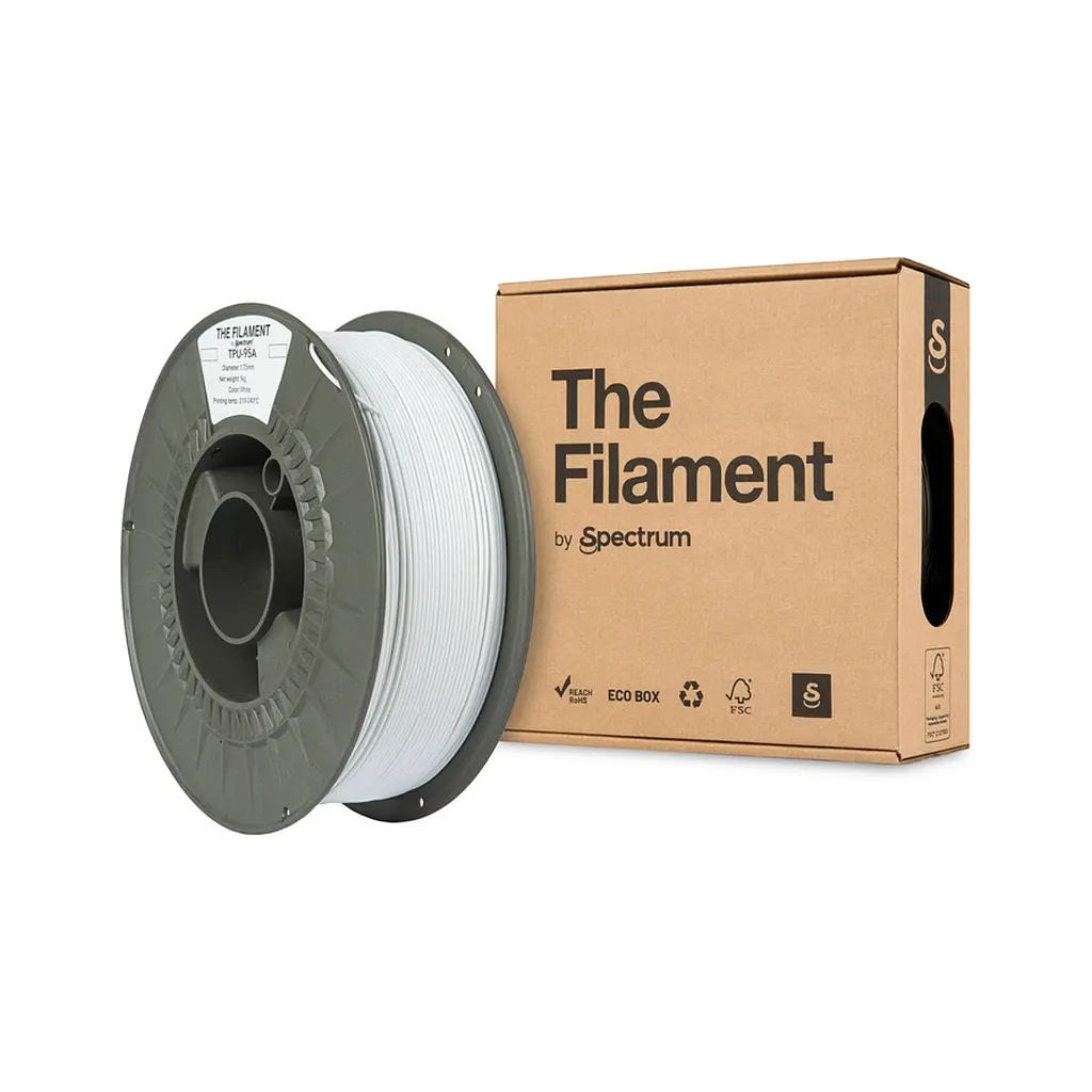 Пластик для 3D-принтера The Filament TPU-95A 1.75 мм WHITE 1 кг (TF-24132) - фото 3