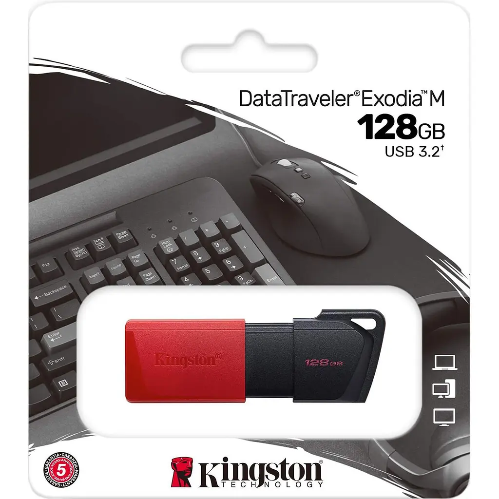 Флеш-накопичувач Kingston 128GB USB3.2 DataTraveler Exodia M Black/Red (DTXM/128GB) - фото 3