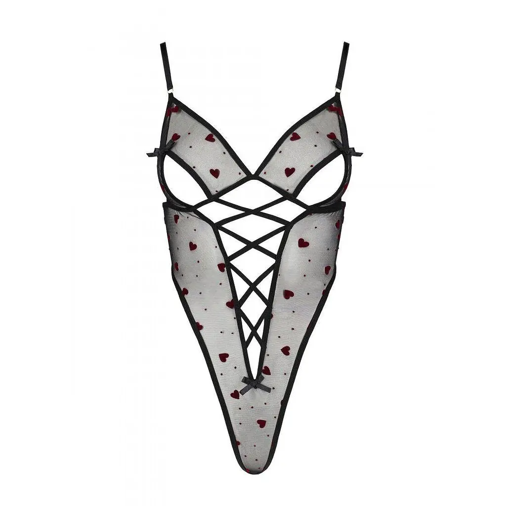 Эротическое боди с рисунком Passion LOVELIA Body black L/XL - фото 5