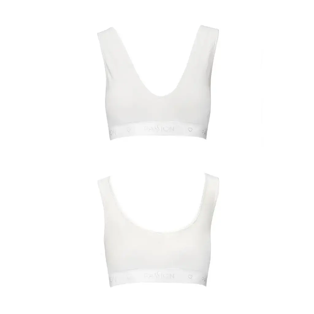 Спортивный топ из эластичного хлопка Passion PS005 TOP white L - фото 2