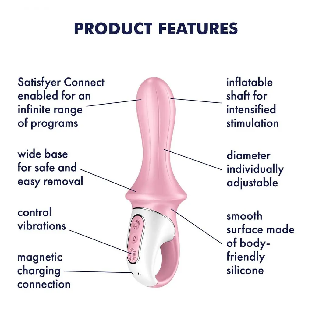 Надувний анальний вібратор Satisfyer Air Pump Booty 5+ 19 см рожевий - фото 7