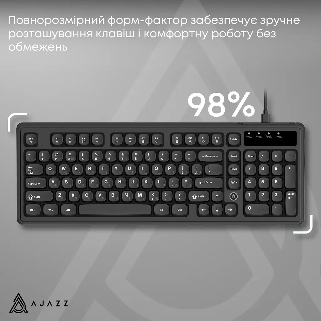 Клавіатура Ajazz AF98 USB UA Black (AF98-B) - фото 9