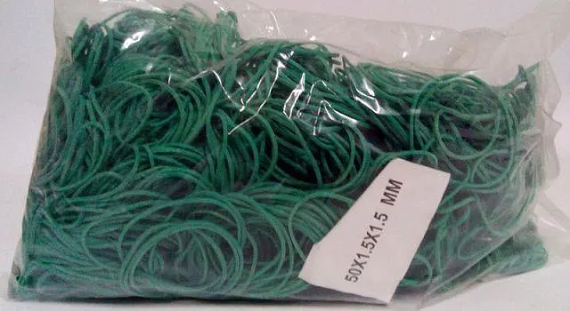 Банківські гумки, Plast, №50, зелені, 1,5 мм, діаметр 50 мм, 1 кг, для пакування та в'язання зелені