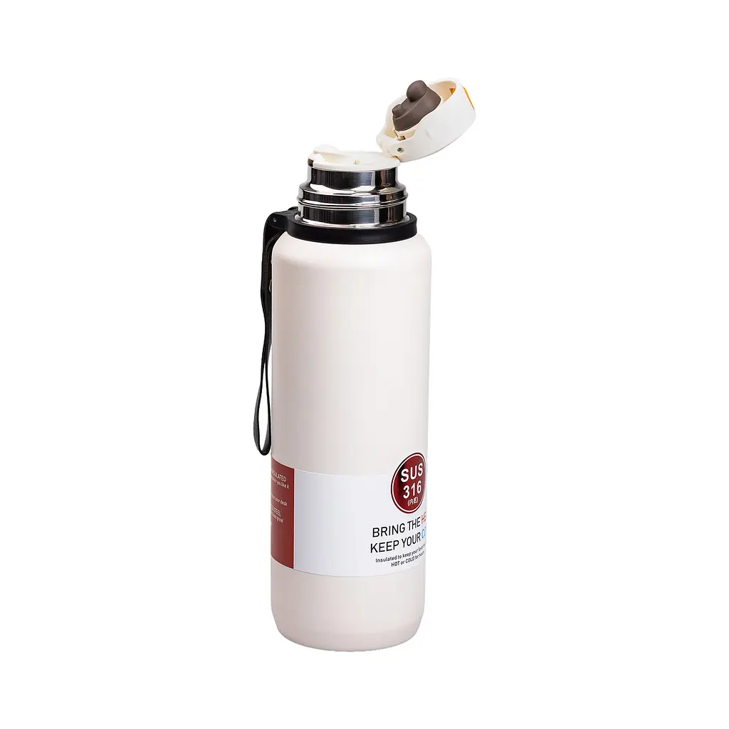 Термос High Bottle 1 л із заварником та фліп кришкою, білий Yiwu HP-14-28W - фото 14