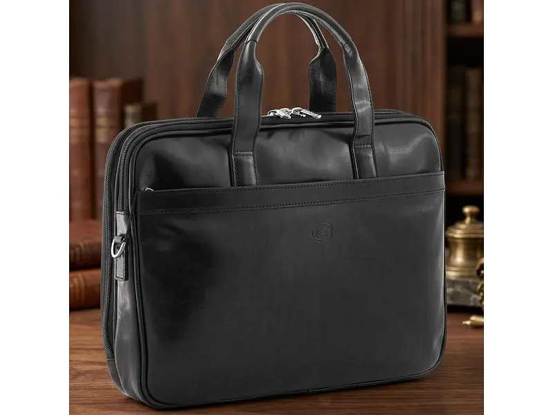 Чоловічий портфель із натуральної шкіри Italico 7044-40 nero Чорний 40x30x9 см TONY PEROTTI sum0029078 - фото 9