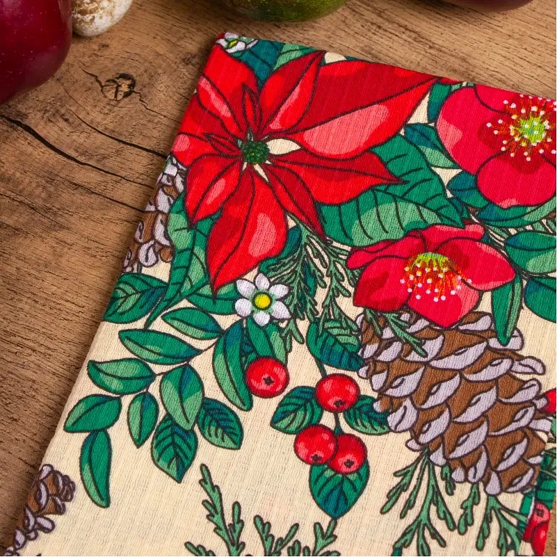 Полотенце вафельное MirSon №513 Waffle Winter flowers 50х30 см (2200006723530) - фото 2