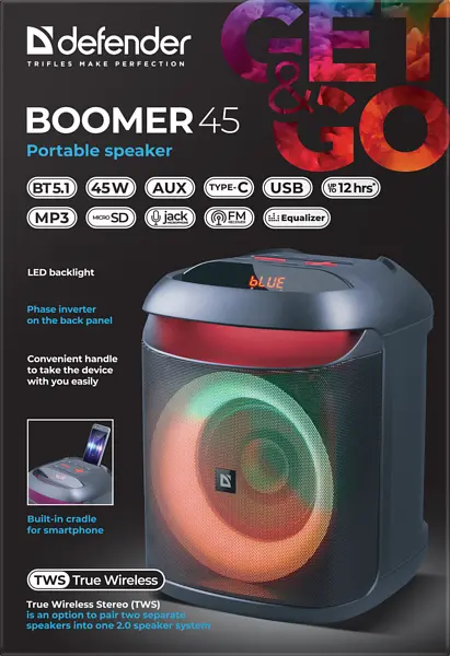 Портативна акустика Defender Beatbox 45 Black (65245) - фото 12