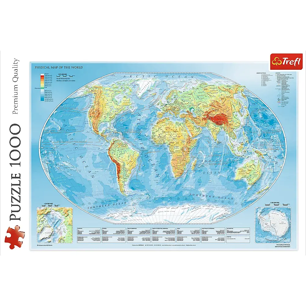 Пазл Фізична карта світу - 1000 шт. TREFL 10463 - фото 2
