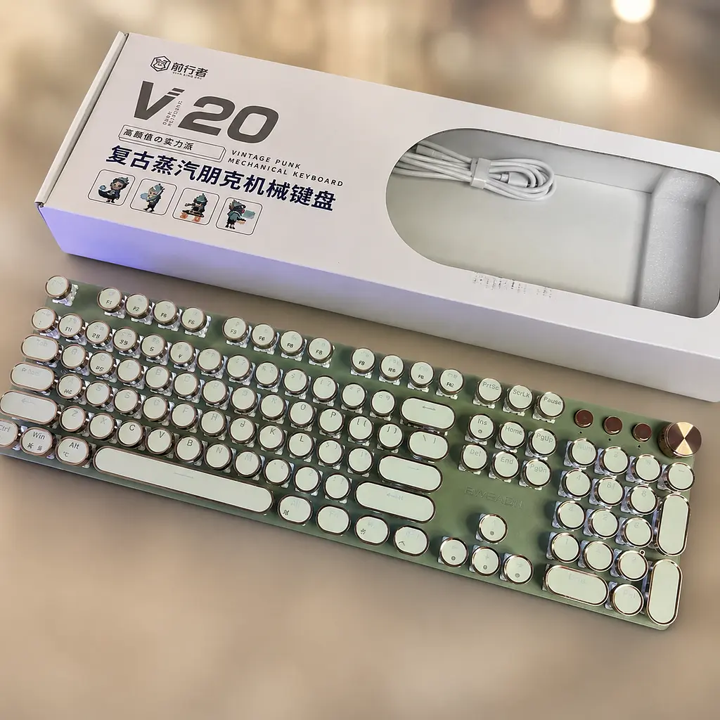 Механічна клавіатура Typewriter Mechanical Keyboard / Клавіатура з яскравим підсвічуванням / Клавіатура з підсвічуванням - фото 3