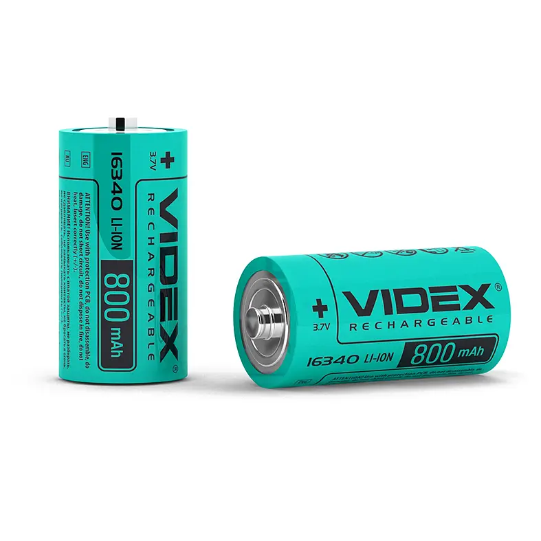 Акумулятор Videx літій-іонний 16340 (без захисту) 800mAh bulk/1шт VIDEX (23809-000) - фото 2