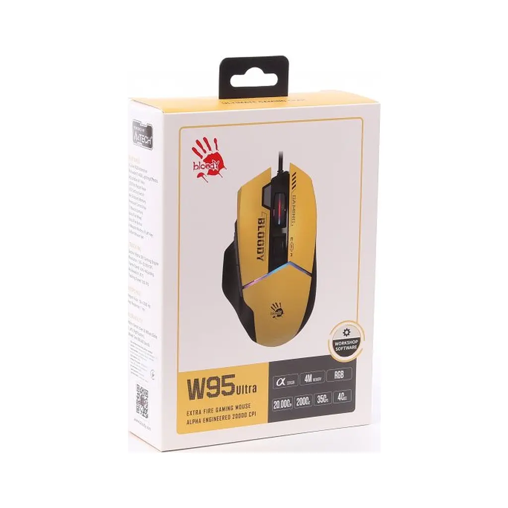 Мишка A4Tech Bloody W95 Ultra USB Yellow/Black (4711421002318) - фото 11