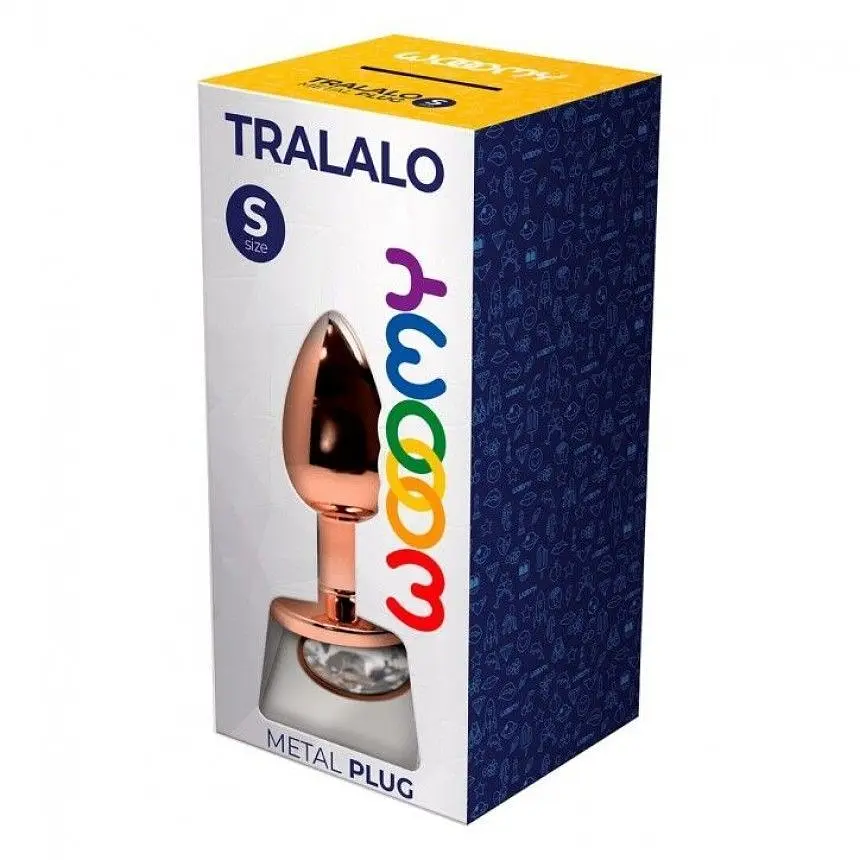 Wooomy Tralalo, S - Анальна пробка з каменем, 7х2.8 см, прозорий - фото 4