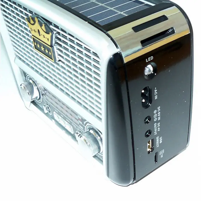 Радіоприймач Bluetooth із сонячною панеллю сірий портативна колонка радіо Golon RX-455S - фото 2
