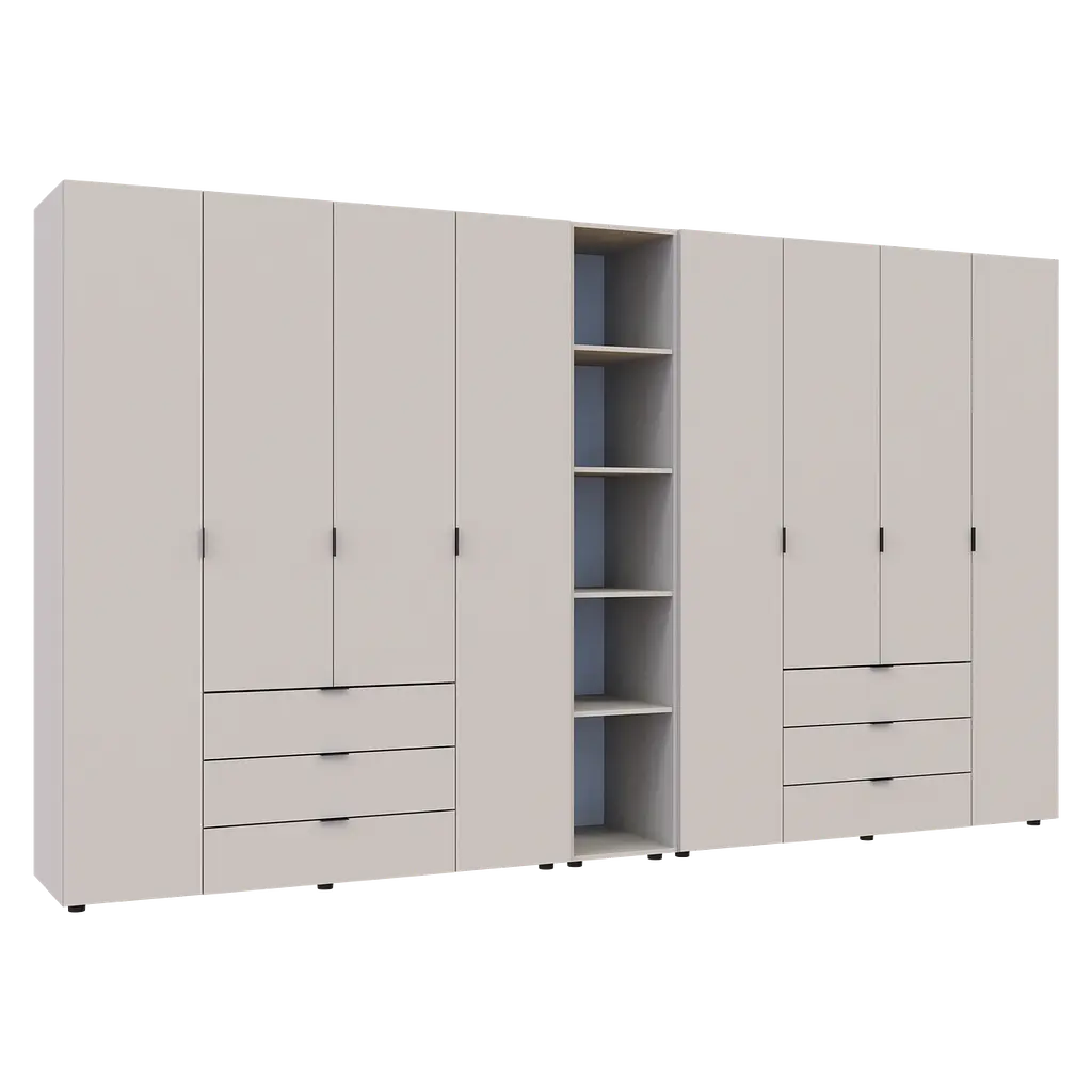 Шапа для одягу Doros Гелар з Етажеркою Кашемір 4+4 ДСП 348.2х49.5х203.4 (80737654) - фото 2