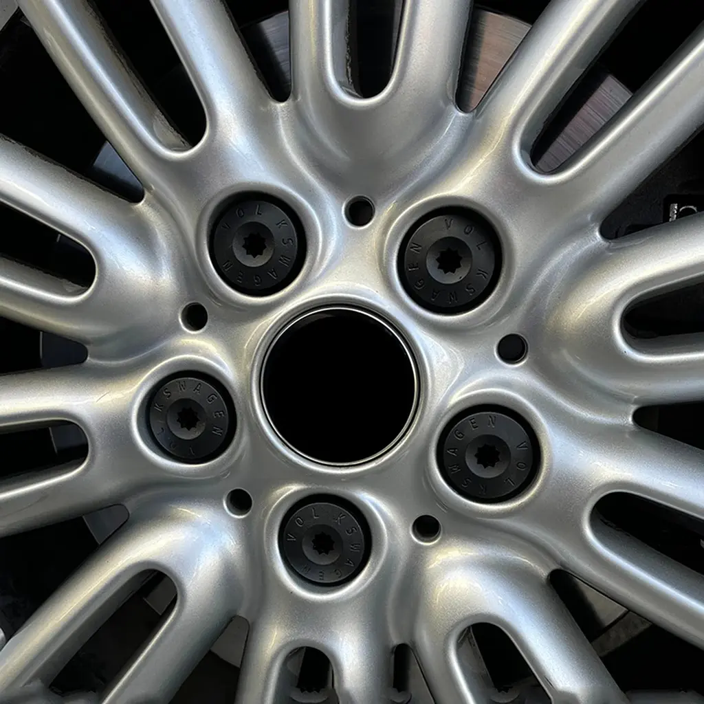 Ковпачки на болти, гайки 17мм + гачок з нержавійки для Volkswagen ЧОРНІ 20шт - фото 6