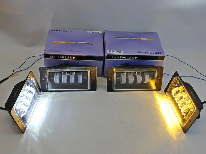 Протитуманні фари LED фари ВАЗ 2110-15 / 60W / Лінза / Регулювання висоти / Жовте та біле світло 1 шт. - фото 4