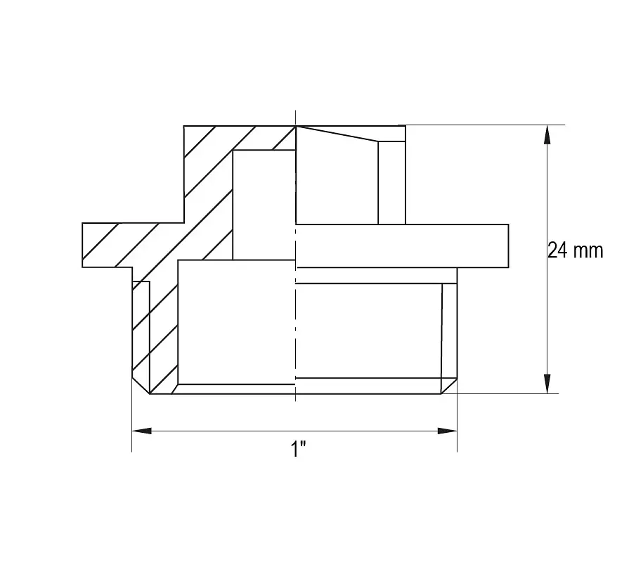 Заглушка Koer Kf.P10M.Wn - 1'' Н (без нікелю) KR3101 - фото 2