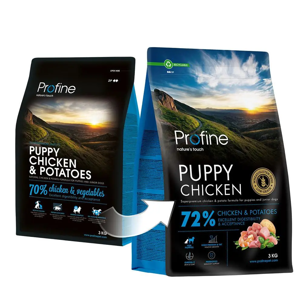 Сухий корм Profine Puppy Chicken and Potatoes для цуценят та юніорів усіх порід, з куркою та картоплею, 3 кг - фото 3