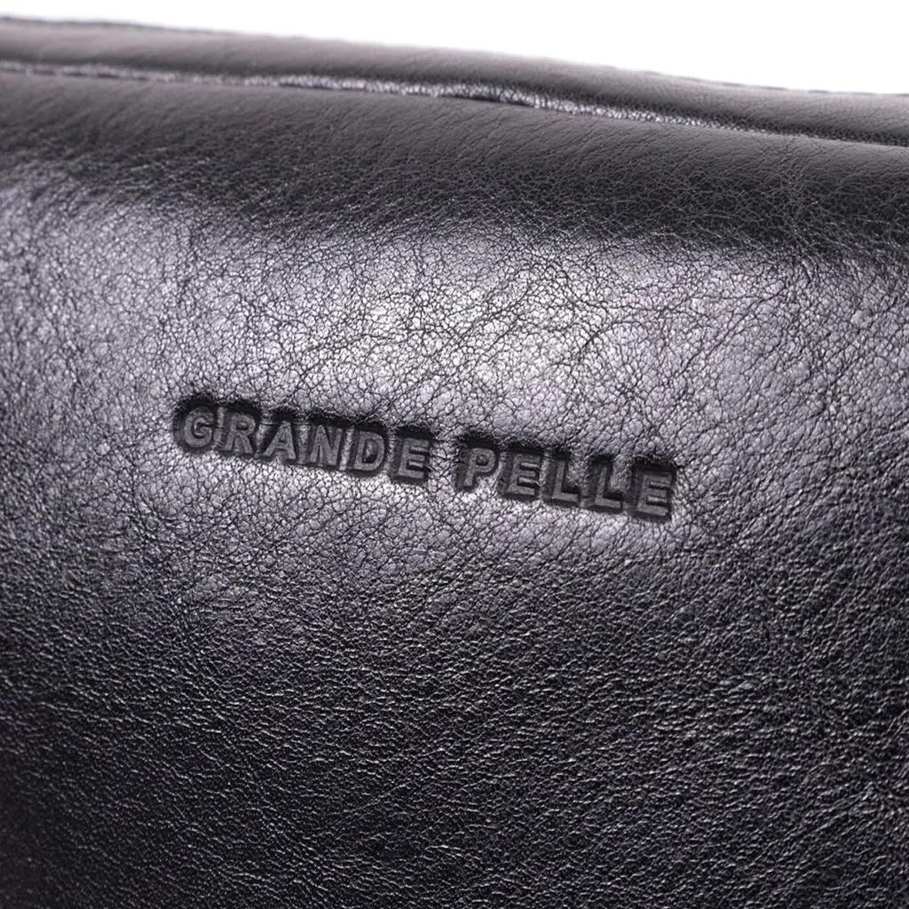 Сумка бананка прямокутного формату із якісної натуральної шкіри GRANDE PELLE 22576 чорна - фото 6