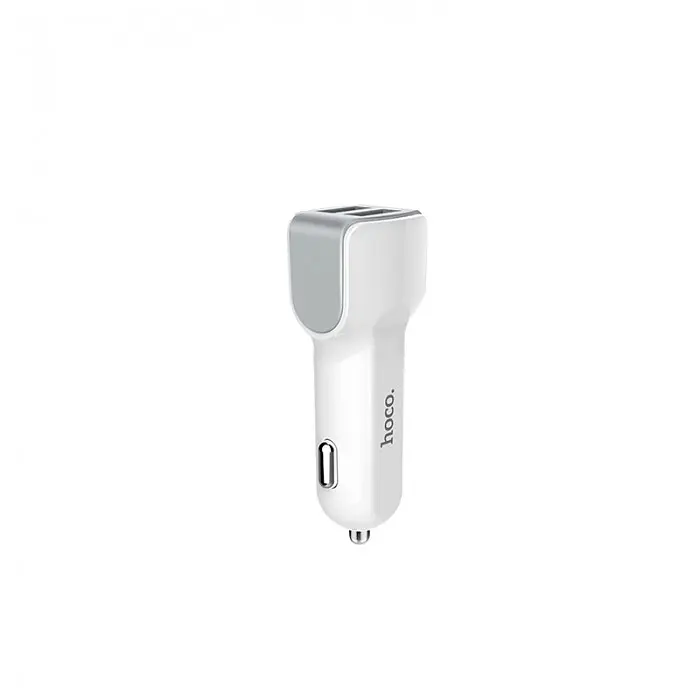 USB зарядка от прикуривателя в авто Hoco Z 23 на 2 USB Белый - фото 4
