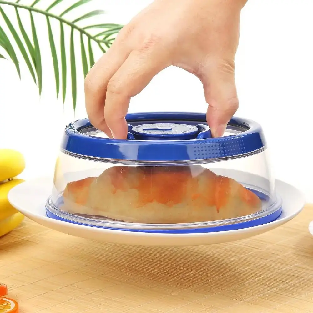 Вакуумна багаторазова кришка для продуктів Vacuum Food Sealer 19 см, A-plus Синій 85747 - фото 2