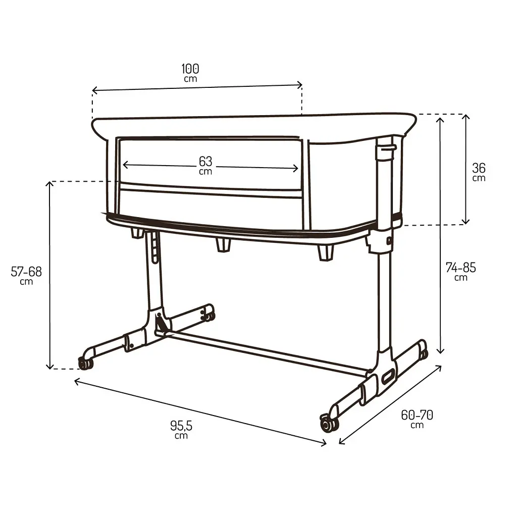 Ліжечко дитяче прямокутне MoMI Smart Bed 4in1 Grey (ŁÓŻE00002) - фото 14