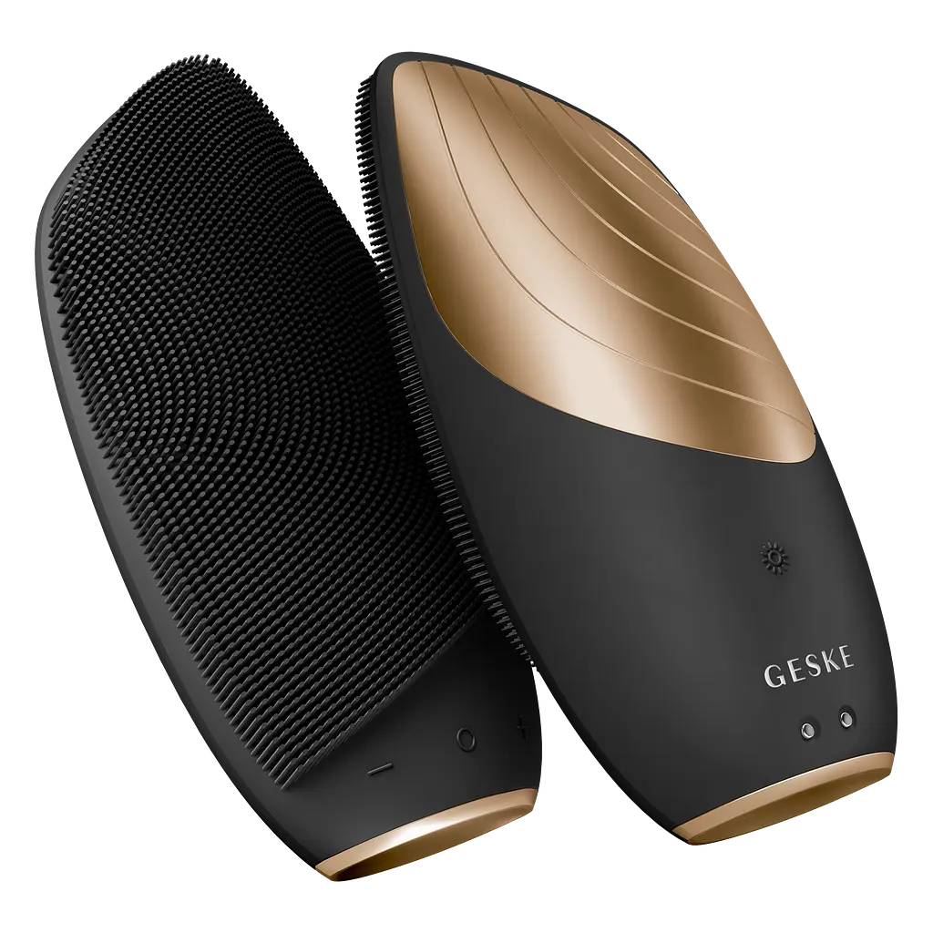 Електронна звукова термощітка для обличчя GESKE Sonic Thermo Facial Brush 6 в 1 сіра - фото 3