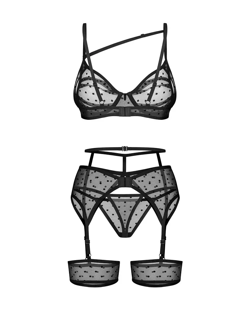 Комплект білизни Obsessive Nuites L/XL чорний - фото 2