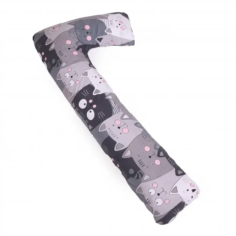 Подушка для беременных и отдыха MirSon Г-образная №5009 Color Line Hendri 140х40х20 см серая (2200010969603) - фото 2