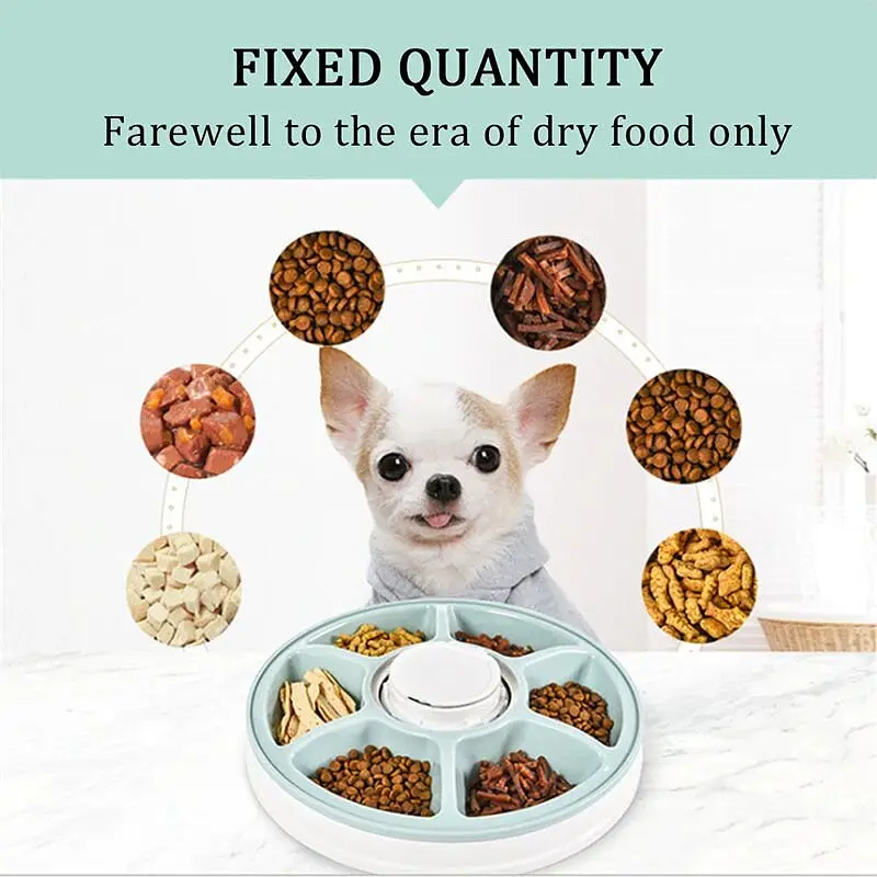 Автоматична годівниця для собак і котів електронна Pet Feeder, 30x7 см, 6 порцій по 128мл, таймер, мелодія (100663) - фото 3