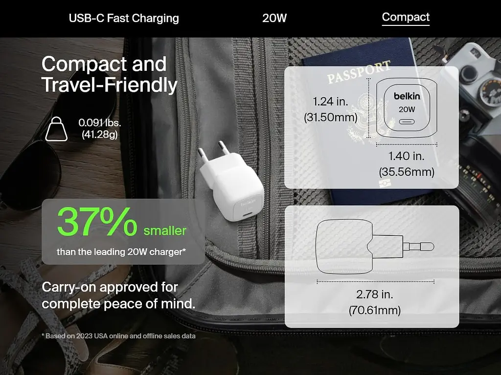 Мережевий зарядний пристрій Belkin 20 W USB-C PD PPS White - фото 3
