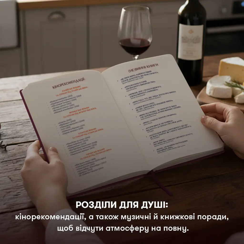 Щоденник винний «Мої винні нотатки» бордовий - фото 12