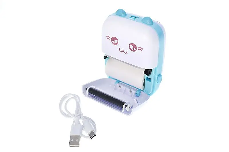 Портативний дитячий міні-термопринтер бездротовий Portable Mini Printer C9/SK52-4, 2 кольори, в коробці 9х12х4,6см - фото 4