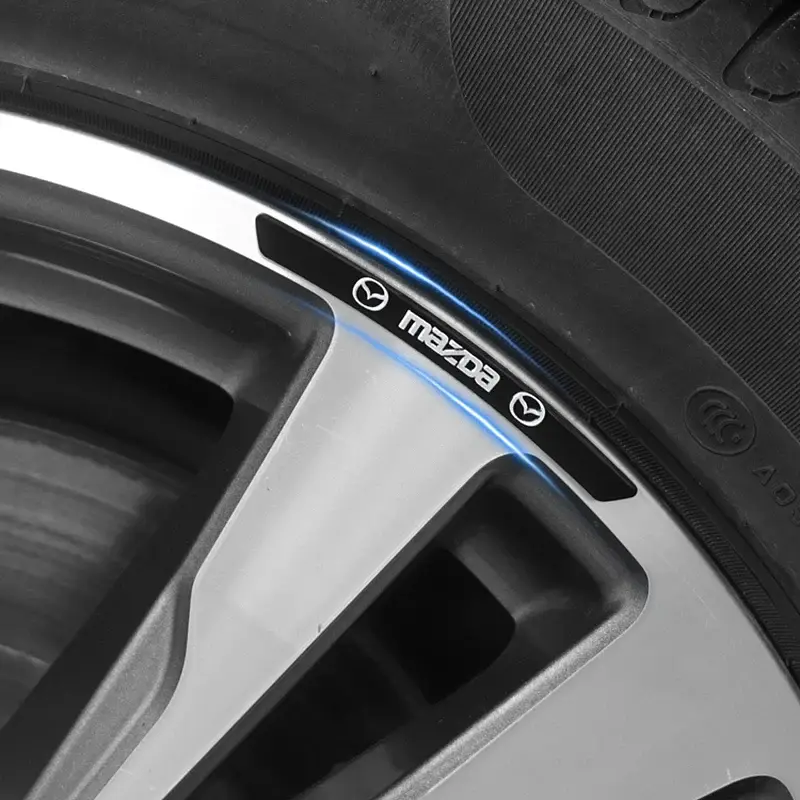 Емблема обода колеса Mazda 4 шт Алюміній наклейка на диски на скотчі Чорні - фото 2