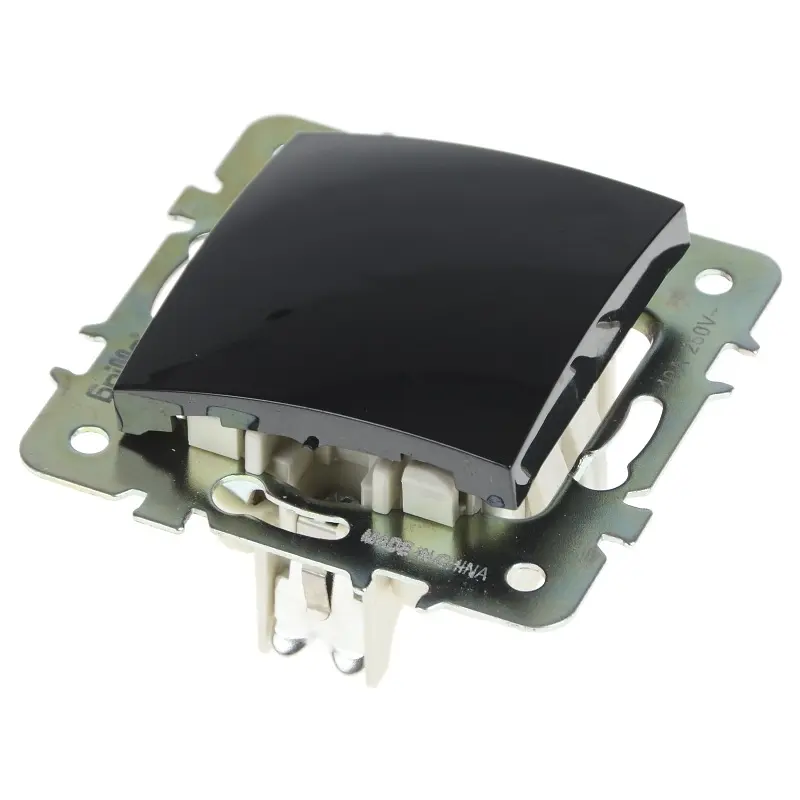 Вимикач Brille одноклавішний чорно-білий RB-1V - фото 6