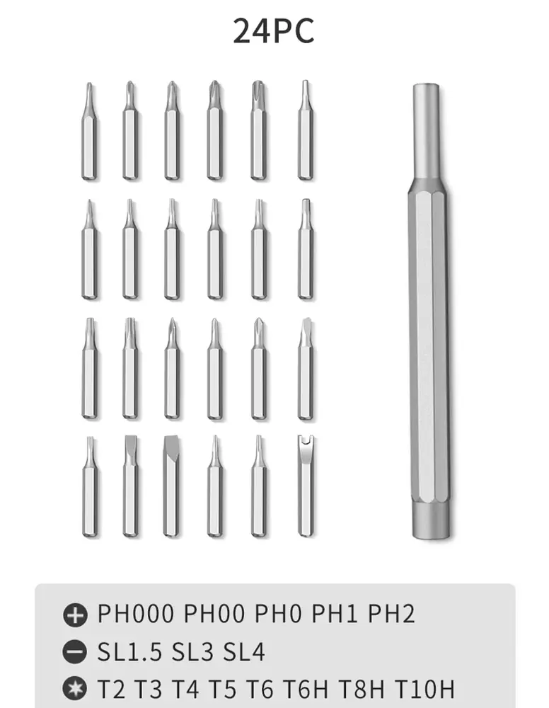 Набір магнітних прецизійних викруток Kit Bits Hammer 25 в 1 для точних робіт, дрібного ремонту в кейсі - фото 2