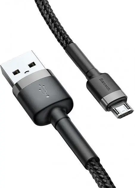 Кабель Baseus Cafule Cable USB for Micro 2.4 A 1 м Gray Black (CAMKLF-BG1) - фото 4