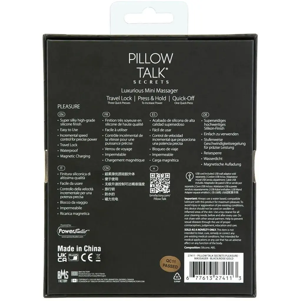 Вибромассажер Pillow Talk Secrets Pleasure Clitoral Vibrator Wand Black - фото 8
