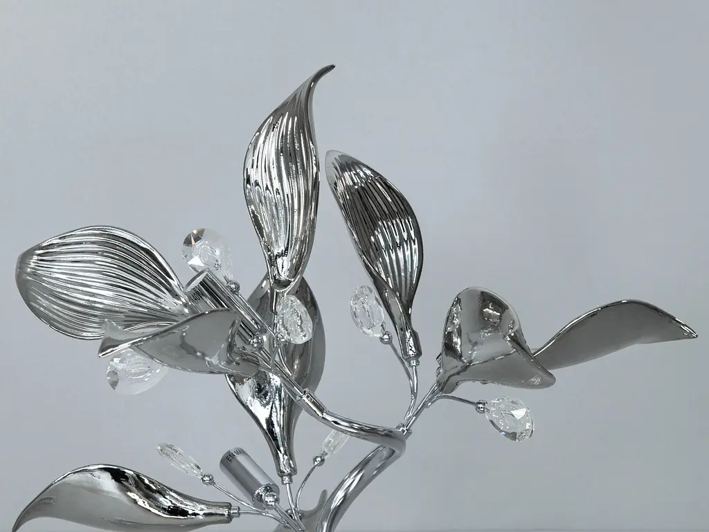 Настільна лампа з керамічними елементами, 3 лампи, хром - фото 3