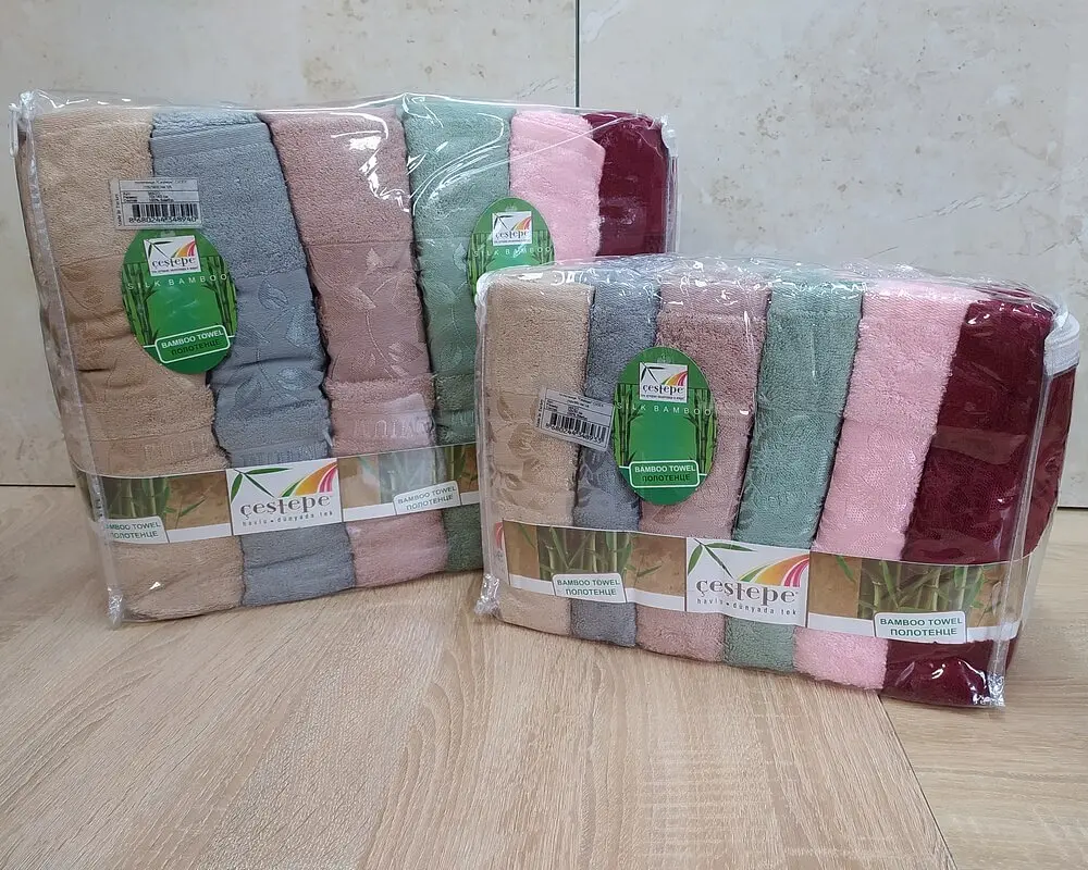 Набір турецьких махрових рушників Cestepe 50х90 6 штук + 70х140 6 штук Bamboo Cicek - фото 2