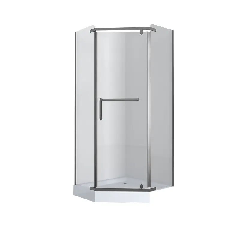 Душова кабіна з низьким піддоном Mixxus Lines SCT01-90x90x198-TR прозоре скло 6 мм graphite MI6914, Універсальна, прозорий, графіт - фото 3