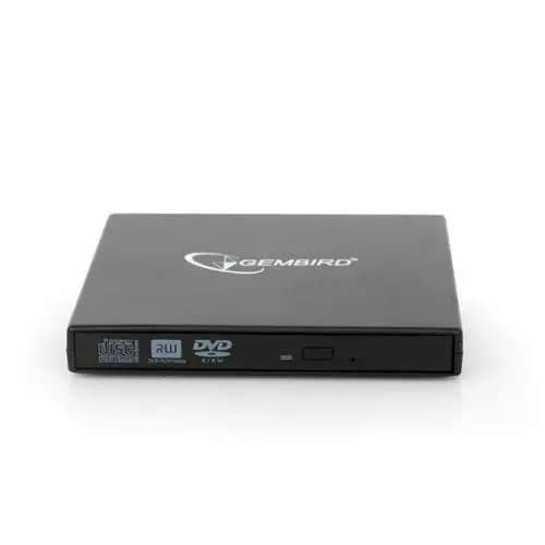 Зовнішній оптичний привід Gembird, чорний, DVD+/-RW, USB 2.0 (DVD-USB-02)