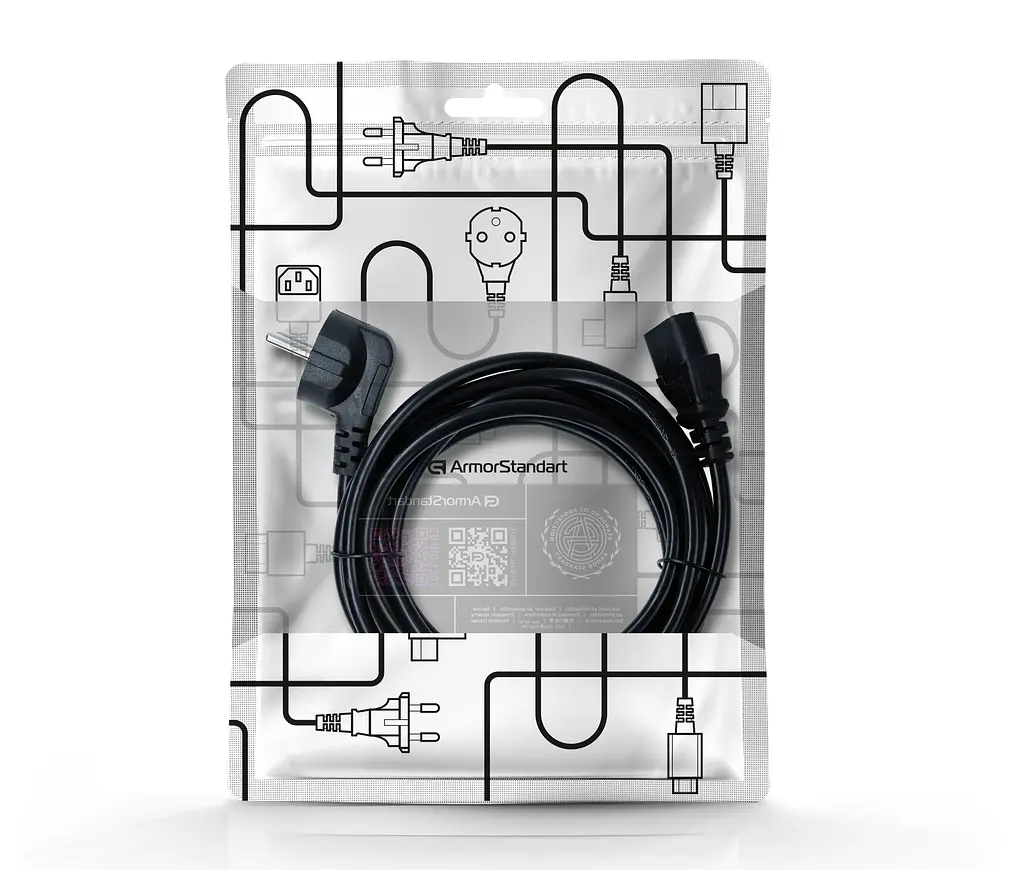 Кабель живлення ArmorStandart CEE 7/7 - С13 0,75мм 3м black (ARM74269) - фото 3